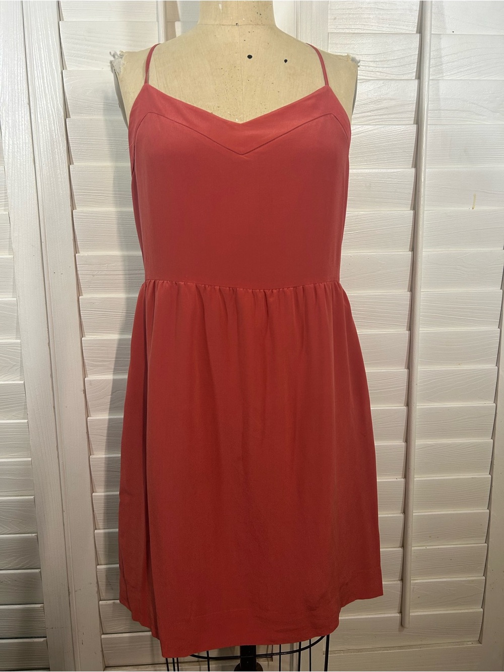 Madewell Coral Spaghetti-Strap Mini Dress